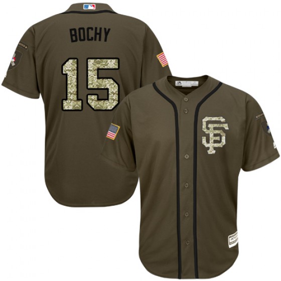 Authentic San Francisco Giants Evan Longoria Majestic Salute to Service Jersey - Green